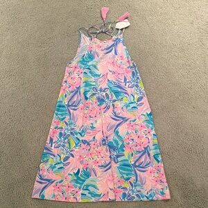 Lilly Pulitzer Pink and Blue Floral Midi Dress